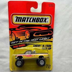 Vintage 1995 Matchbox Chevy K-1500 Pick Up “Get in the Fast Lane” IOP